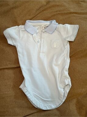 Janie and Jack Light Blue Polo Onesie